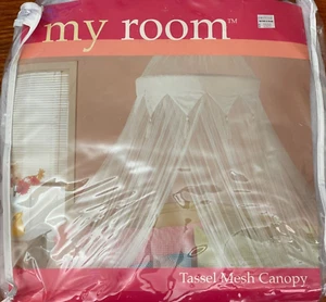 Tassel Mesh Princess Canopy Hanging Dome White Net by My Room New In Package - Picture 1 of 4
