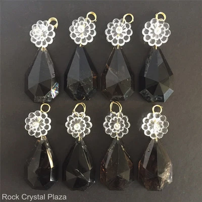 Piezas de araña de cuarzo de cristal de roca prismas ámbar cometa plana 116 mm (con roseta) 8 piezas Foto 1 de 4