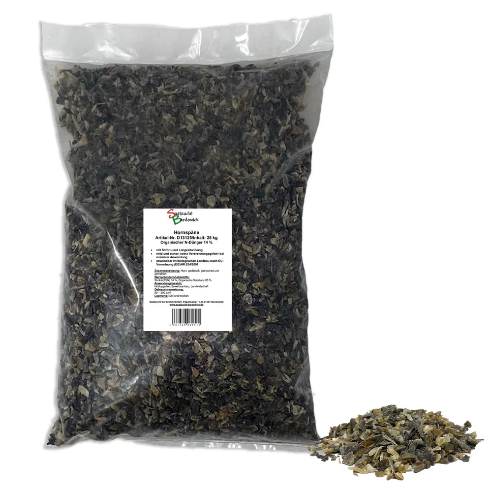 biologischer Landbau 25 kg Hornspäne Horndünger Naturdünger Garten Gemüse Blumen - Bild 1 von 4