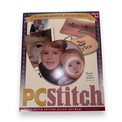 PC Stitch Cross-Stitch Pattern Design Software Version 5 New Sealed - Image 1 of 4