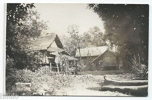 BM338 Carte Photo vintage card RPPC Indochine maison habitation - Foto 1 di 1