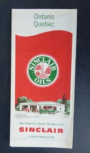 1957 Ontario Quebec road map Sinclair gas oil Canada - Picture 1 of 4