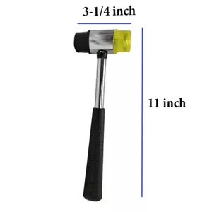 11'' Rubber Mallet Double Face Soft Hammer Tubular Steel Nonslip Handle - Picture 1 of 7