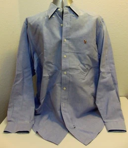 Ralph Lauren Light Blue Long Sleeve Button Down Oxford Shirt Men 17-35 SEE PICS - Picture 1 of 8