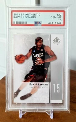 Tarjeta de novato 2011 SP auténtica Kawhi Leonard RC #27 PSA 10 GEMA como nueva 🏀 Clippers Foto 1 de 2