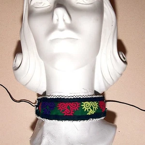 CHOKER RICAMATO TRIBALE DANZA DEL VENTRE KUCHI 798y4 - Foto 1 di 3