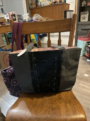 VICTORIA'S SECRET Bolso de Mano Corsé con Cordones Azul Denim Foto 1 de 4