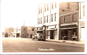 Postcard RPPC Pentwater Michigan Hancock Street Bill's 5-10 Old Car Unposted - Picture 1 of 2