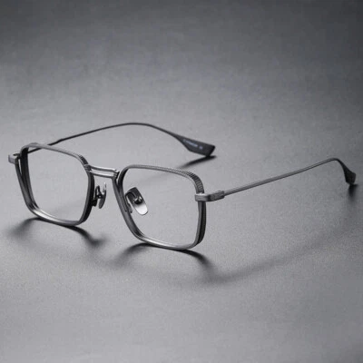 Pure Titanium Men Ultralight Retro Square Eyeglasses Frames Glasses Eyewear - Image 1 of 4