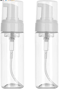 Foaming Dispenser Bottle 7Oz Transparent Empty Spray Bottles 2Pcs Plastic Foam P - Picture 1 of 7