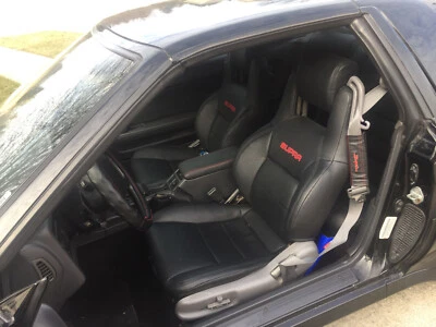 Fundas de asiento de cuero de repuesto negras para Toyota Supra MK3 / MKIII 1986,5-1992 Foto 1 de 4