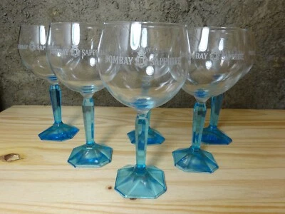 6 VERRES BOMBAY SAPPHIRE GIN PISCINE BLEU