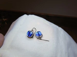 Pendientes hechos a mano de vidrio fundido y plata de ley - Imagen 1 de 8