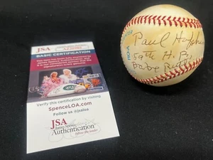 PAUL HOPKINS Single Signed OAL Baseball - Gave up Babe Ruth 59th HR, JSA Cert. - Picture 1 of 5