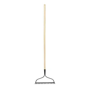 47″ in Wood Handle Garden Bow Rake Metal End Yard Lawn Care Tools Gardening - Picture 1 of 12