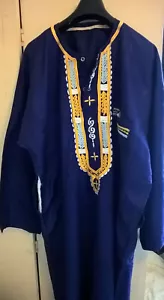 Royal Blue - West African Dashiki - Embroidered - Picture 1 of 6