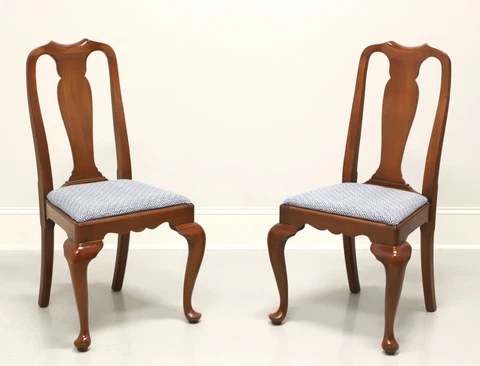 HENKEL HARRIS 109S 24 Wild Black Cherry Queen Anne Dining Side Chairs - Pair C Cover