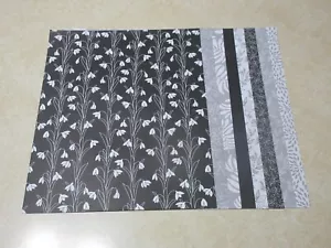 CARTA PARK LANE 8,5" x 11" - STAMPE FLOREALI ASSTD NERO/BIANCO/GRIGIO - 8 FOGLI - Foto 1 di 9
