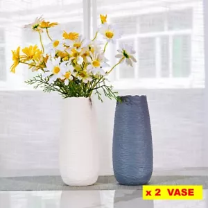 Keramik vase Set weiß und antrazit modern Dekovase 22 cm Trockenblumenvase - Bild 1 von 19