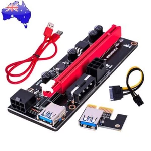 4Pin 6Pin Power PCI Express 1X to 16X Riser Card PCI-E Extender Adapter for GPU - Afbeelding 1 van 12