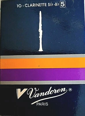 CAÑAS DE CLARINETE VANDOREN TRADICIONAL Bb, nuevas - caja de 10, resistencia - #5, cr105 Foto 1 de 2