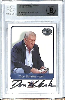 2001 Fleer DON HASKINS 1966 Texas Western "Glory Road" Signed Card BAS Slabbed - Image 1 of 3