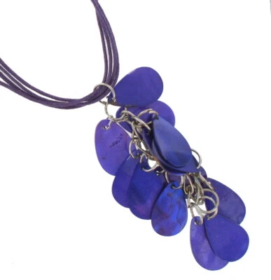 Ожерелье подвеска сексуальный мать жемчуг кисточки люстра фиолетовый 17-19" - Изображение 1 из 4