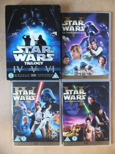 ✅ STAR WARS TRILOGY REGION 2 DVD's -6-DISC SET WIDESCREEN HAN SHOOTS 1ST RARE - Foto 1 di 4