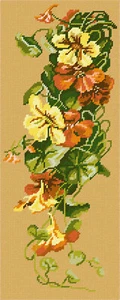 DIY Cross Stitch Kit "Nasturtium" with Printed Tapestry Canvas, 7.9"x19.7" / - Picture 1 of 1
