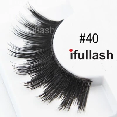#40 ifullash 6,12 pares de pestañas negras postizas 100 % cabello humano Foto 1 de 2