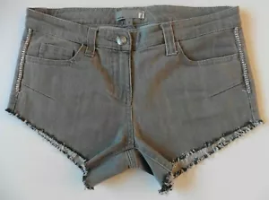 Women's River Island Denim Shorts Size 8 Grey W27 Levi Strauss Eur 34 - Picture 1 of 8