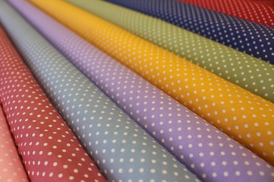 3 mm White Polka Dots (Pin Spots) on 100% Cotton Fabric - Different Colours avai - Image 1 of 1