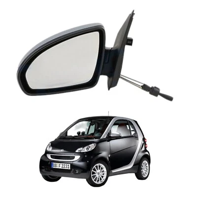 Specchio Retrovisore Sinistro SX per SMART Fortwo 2007-2014 Meccanico (NERO) - Immagine 1 di 4