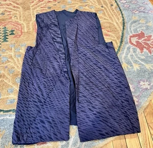 Kiss Of The Wolf Purple Black Quilted Silk Vest Open Front One Size 42” Bust  - Picture 1 of 4