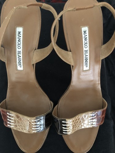 MBT Sandali Manolo blahnik 39 indossati solo una volta! Pelle di serpente