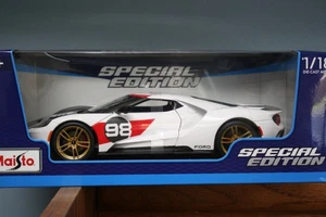 Maisto "2021 Ford GT Heritage SPECIAL Edition". White. Diecast. 1:18 scale. - Picture 1 of 4
