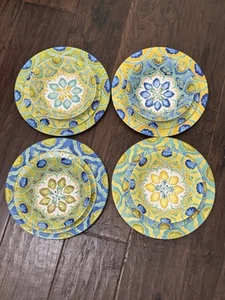 12 Pc LAURIE GATES Melamine Moroccan Embossed Dinner 4 Dessert 4 Bowls 4 - Picture 1 of 8