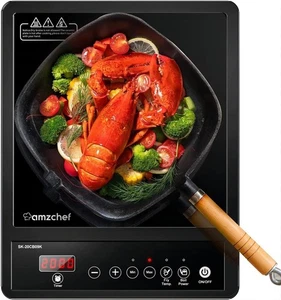 AMZCHEF Single Induction Hob, Portable Induction Hob, 10 Temperature Settings a - Picture 1 of 7