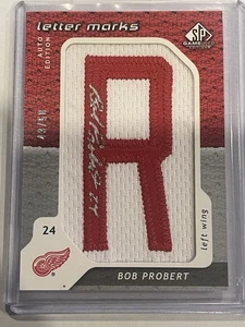 2007-08 SP Game Used Letter Marks Auto /50 Bob Probert Red Wings Sweet Rare Card - Picture 1 of 6