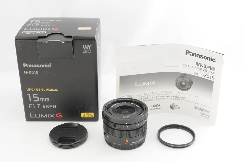 [Почти как новый в коробке] Panasonic LEICA DG SUMMILUX 15 мм F/1.7 ASPH. Черный из Японии - Изображение 1 из 4