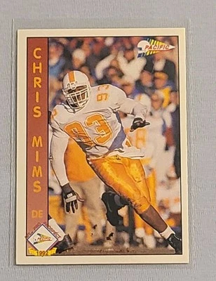 1992 Pacific #649 Chris Mims Rookie Card/Tennessee Volunteers / Chargers  - Image 1 of 2