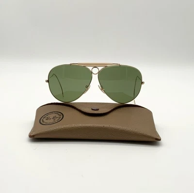 Occhiali da sole Bausch & Lomb Ray-Ban Aviatori Shooter oro 62 vintage USA - Immagine 1 di 4