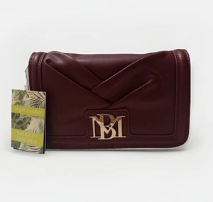 Badgley Mischka Umhängetasche Plissee weinrot Kettenriemen veganes Leder - Bild 1 von 5