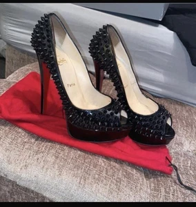 Christian Louboutin Lady Peep Spike Heels Size 38/ Uk 5 - Picture 1 of 6