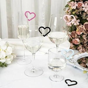 10pcs Reusable Heart Drink Markers DIY Glass Charms Bottle Decoration - Picture 1 of 6