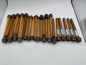 Lot 25 Wood Bobbins Spools Wooden Industrial Style Spindles Quills 5 special See - Picture 1 of 20