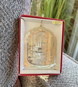 California Redwoods 24k Gold Finish Messing Weihnachtsschmuck 3D Nationen Schatz - Bild 1 von 8