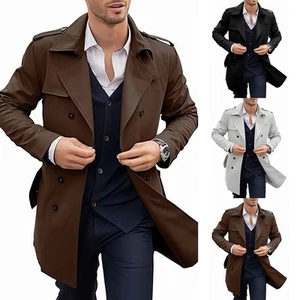 Tailored Fit Men's Winter Coat with Classic Details for Timeless Style - Picture 1 of 21