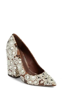 Tory Burch Francesca Pointy Toe Pump (Women) Textile and leather, Sz 11 $698 NWB - Picture 1 of 5