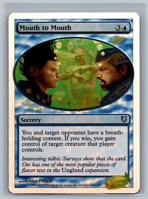 Magic The Gathering Unhinged Mouth to Mouth #40/140 Foil MTG TCG CCG - Image 1 of 2